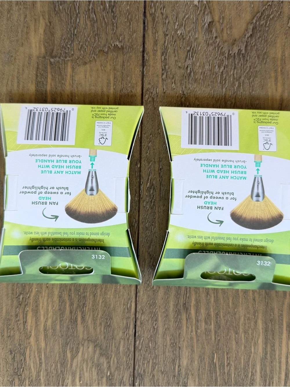 Ecotools 2pc Makeup Fan Brush Heads New in box Includes 2 Brush Heads